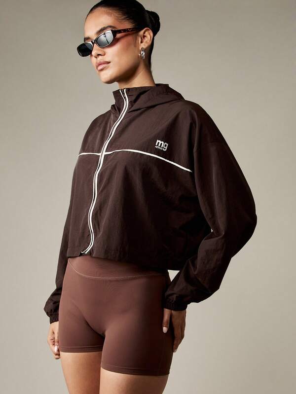 MISSGUIDED Cropped Full Zip Track Jacket With Contrast Piping