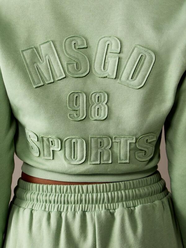 MISSGUIDED Cropped Logo Full Zip Hoodie With Drawstring
