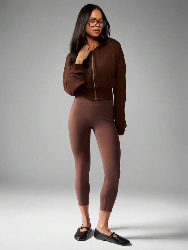 MISSGUIDED Cropped Zip Up Hoodie With Ribbed Waistband