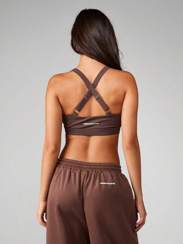 MISSGUIDED Cross Back Sports Bra With Cut Out