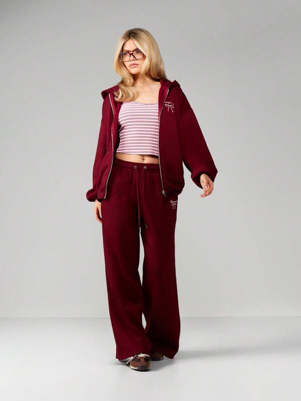 MISSGUIDED Crossover Back Bodysuit Jumpsuit With Wide Legs