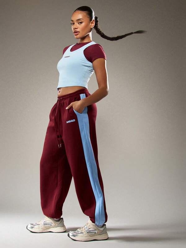 MISSGUIDED Cuffed Joggers With Side Stripes