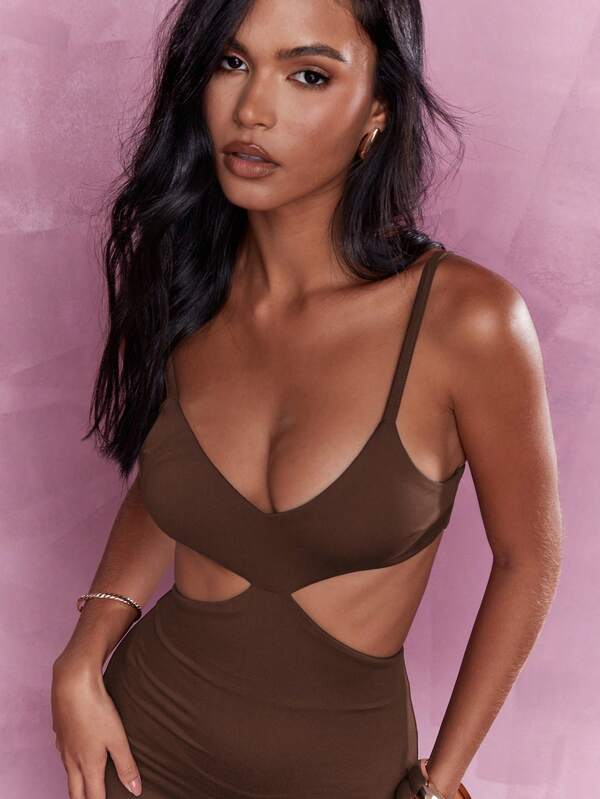 MISSGUIDED Cut Out Detail Cami Bodycon Maxi Dress Cute Sundress