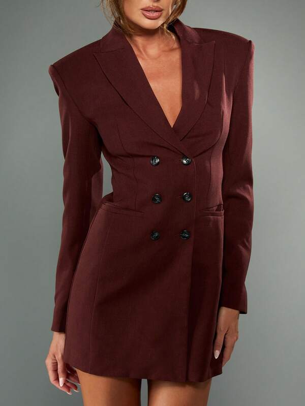MISSGUIDED Double Breasted Blazer Mini Dress With Long Sleeves