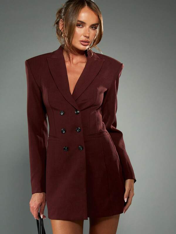 MISSGUIDED Double Breasted Blazer Mini Dress With Long Sleeves