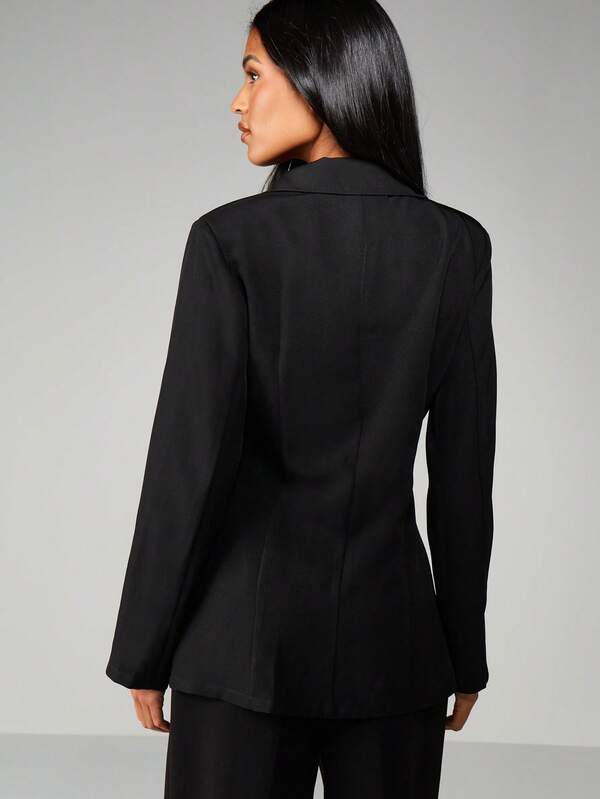 MISSGUIDED Double-Breasted Blazer With Lapel Collar