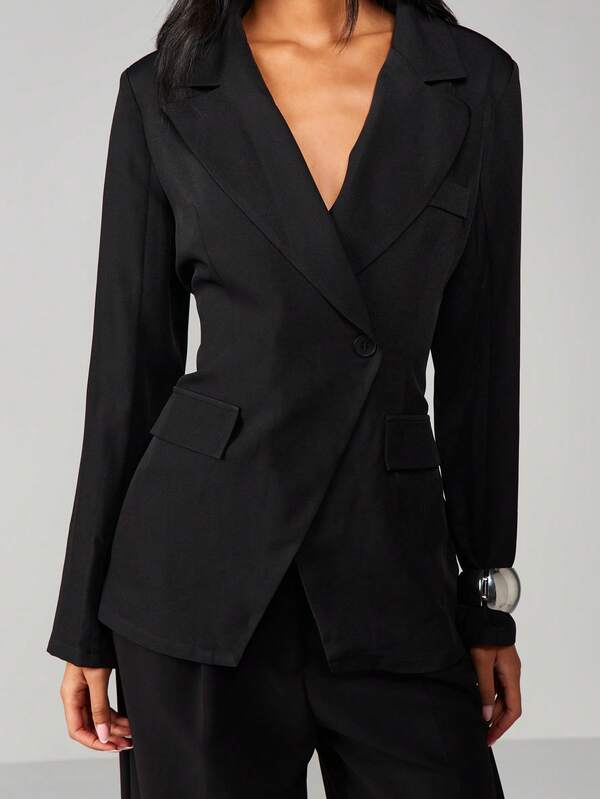 MISSGUIDED Double-Breasted Blazer With Lapel Collar
