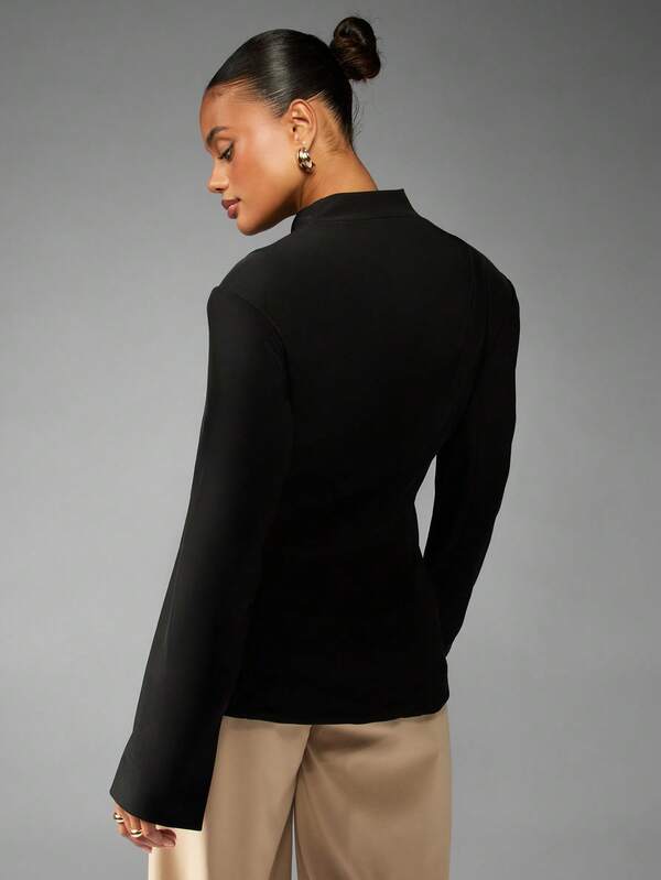 MISSGUIDED Double Breasted Button Blazer With Lapels