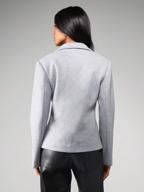 MISSGUIDED Double Breasted Lapel Collar Blazer