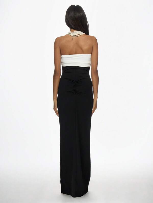 MISSGUIDED Elegant Bandeau Cut Out Women Long Dresses