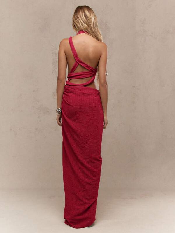 MISSGUIDED Elegant Cut Out Ruched Maxi Dress