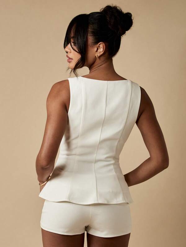 MISSGUIDED Elegant Fitted Professional Peplum Top
