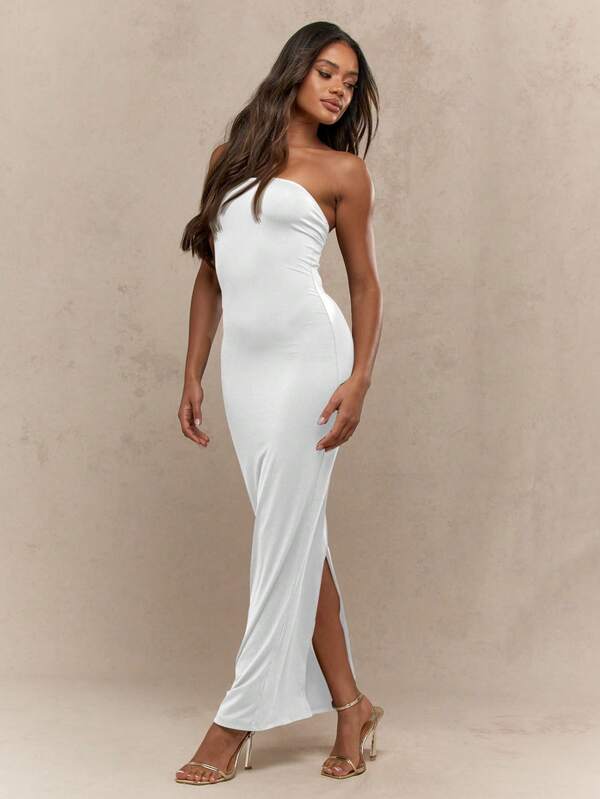 MISSGUIDED Elegant Formal Strapless Bandeau Bodycon Long Dress