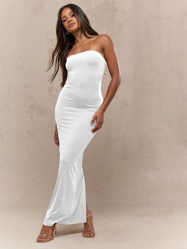 MISSGUIDED Elegant Formal Strapless Bandeau Bodycon Long Dress