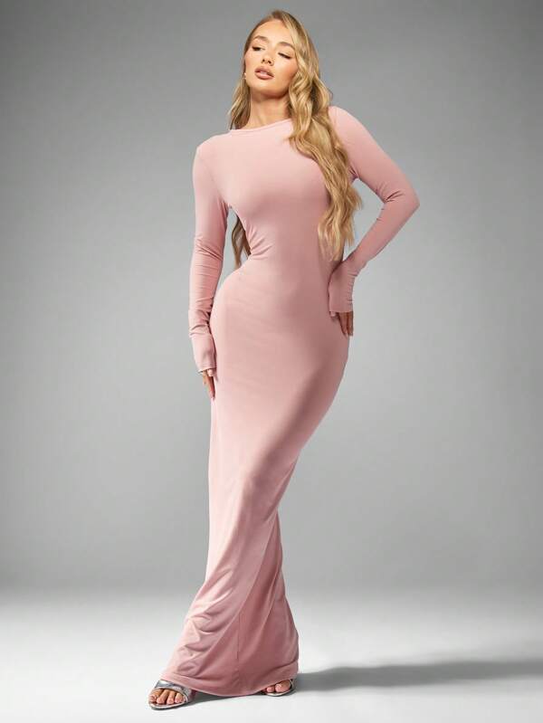MISSGUIDED Elegant Long Sleeve Form-Fitting Maxi Dress