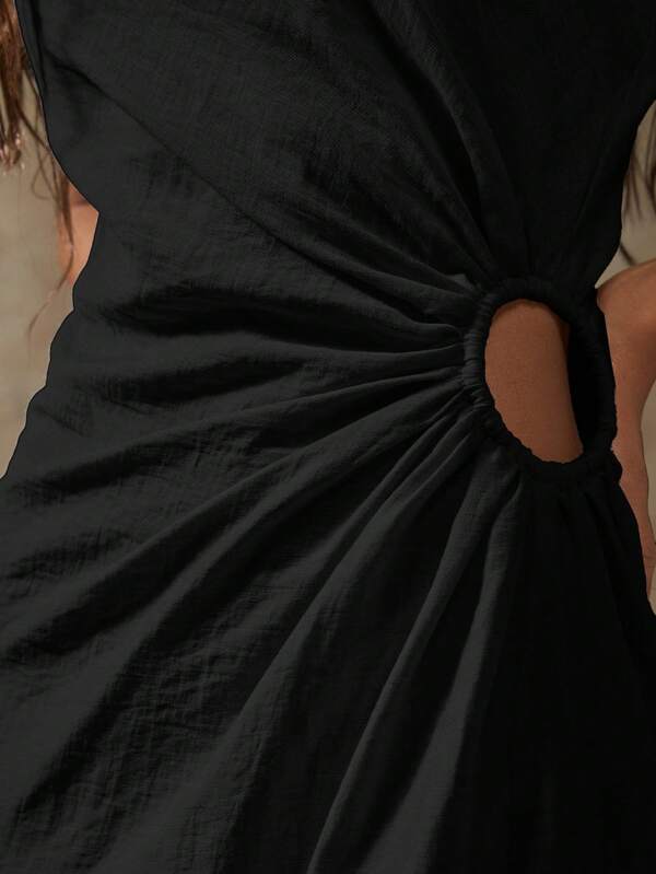 MISSGUIDED Elegant Modern One Shoulder Cutout Long Dresses