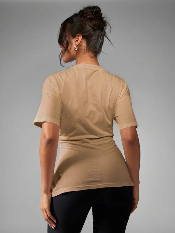 MISSGUIDED Elegant Oversized Cinched Waist Design T Shirt