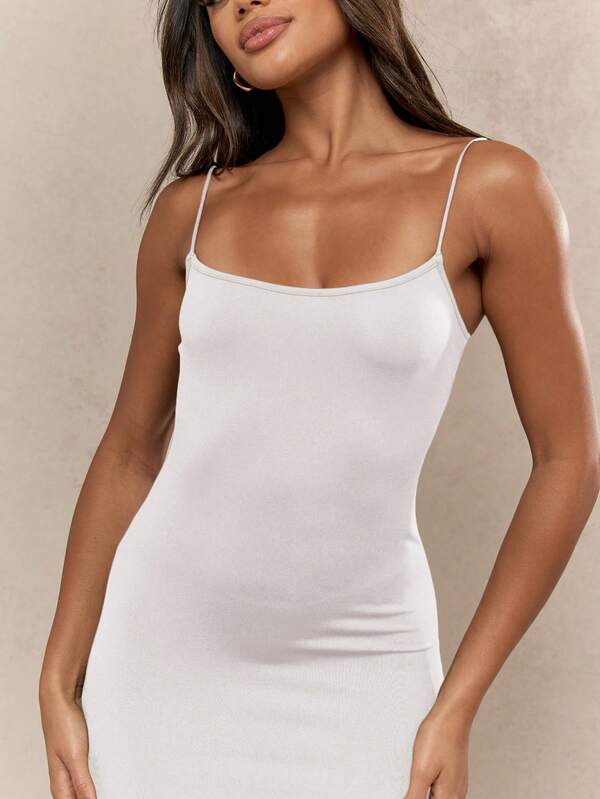 MISSGUIDED Elegant Straight Neck Cami Sleeveless Bodycon Maxi Dress