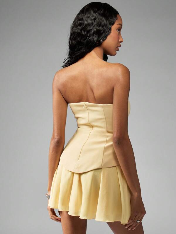 MISSGUIDED Elegant Strapless A-Line Mini Dress
