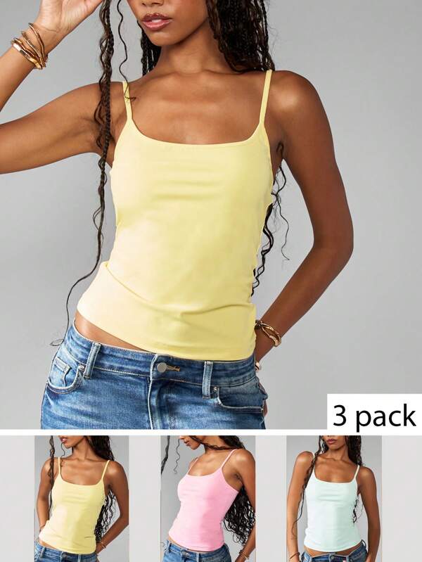 MISSGUIDED Essential Basic Cami Tank Tops Multipack