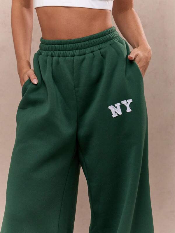 MISSGUIDED Extra Long Wide Leg Elastic Waist Sweatpants