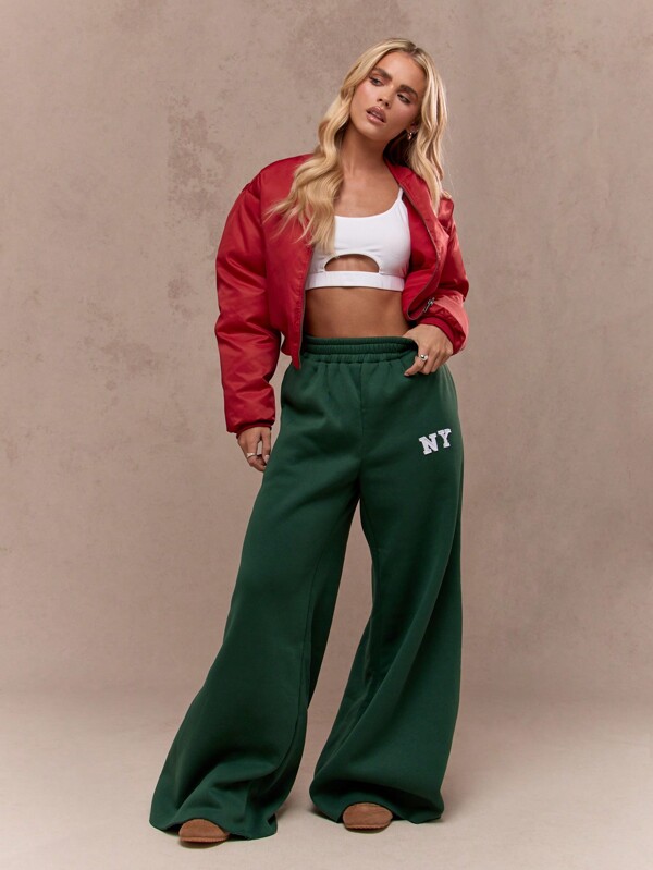 MISSGUIDED Extra Long Wide Leg Elastic Waist Sweatpants