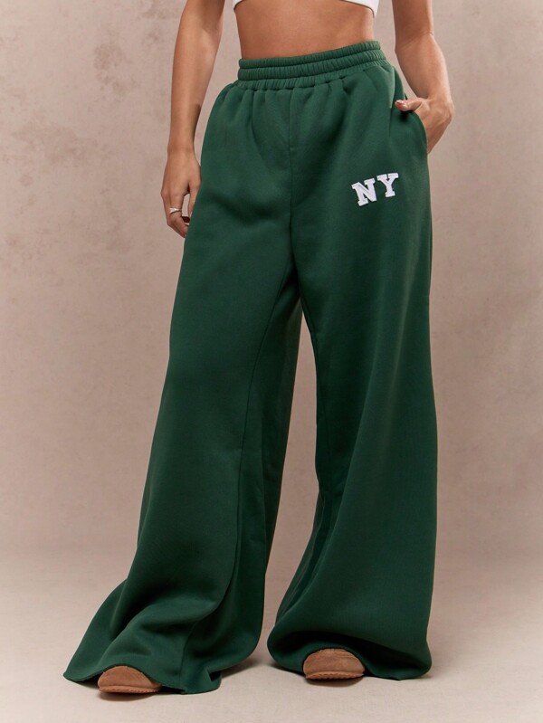 MISSGUIDED Extra Long Wide Leg Elastic Waist Sweatpants