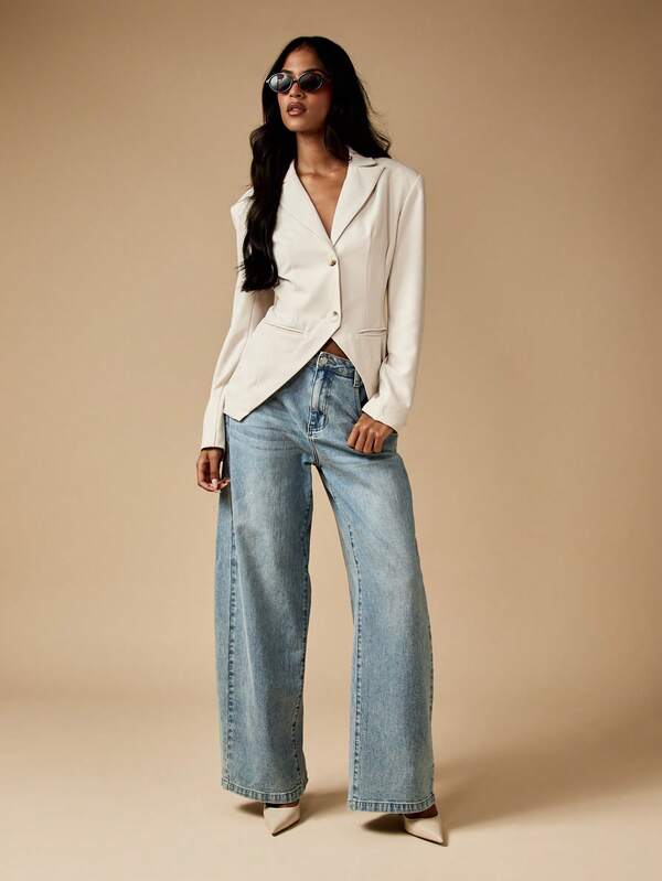 MISSGUIDED Fitted Blazer With Lapel And Side Pockets