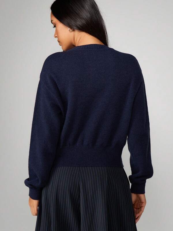 MISSGUIDED Fitted Cardigan With Embroidered Detail