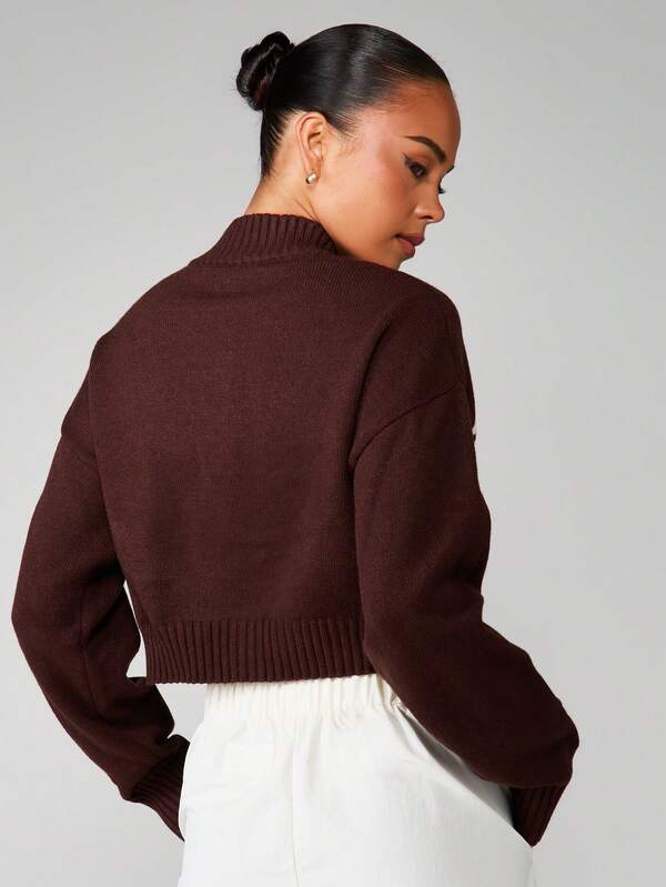 MISSGUIDED Fitted Zip Cardigan With Stripe Detail