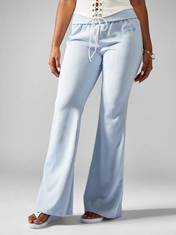MISSGUIDED Flared Leg Loungewear Sweatpants With Heart Pattern