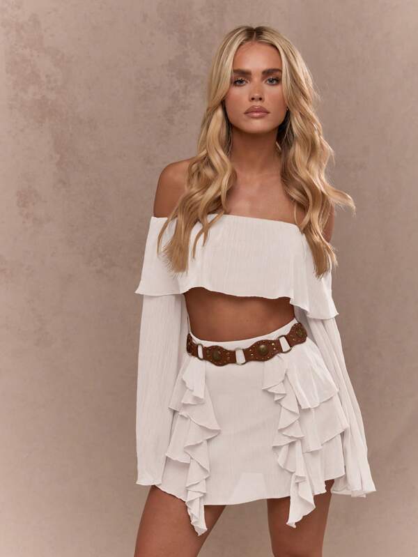 MISSGUIDED Flowing Tiered Ruffled Mini Skirt