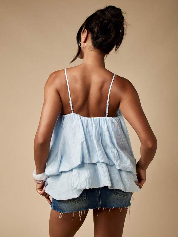 MISSGUIDED Flowy Bubble Hem Layered Ruffle Camisole