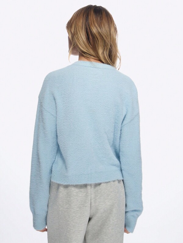 MISSGUIDED Fluffy Cozy Knit Button-Up Cardigan