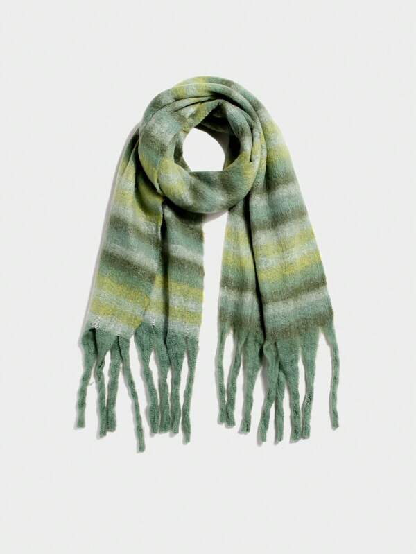 MISSGUIDED Fringed Striped Scarf With Soft Texture