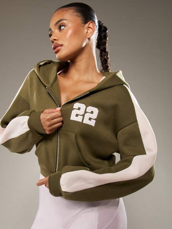 MISSGUIDED Full Zip Fitted Hoody With Drawstring