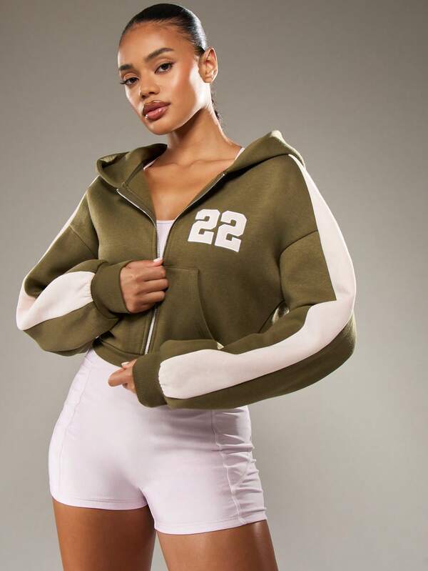 MISSGUIDED Full Zip Fitted Hoody With Drawstring