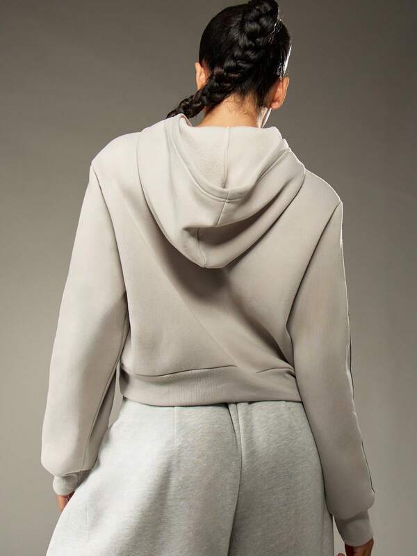 MISSGUIDED Full Zip Hooded Sweatshirt With Drawstring And Side Pockets