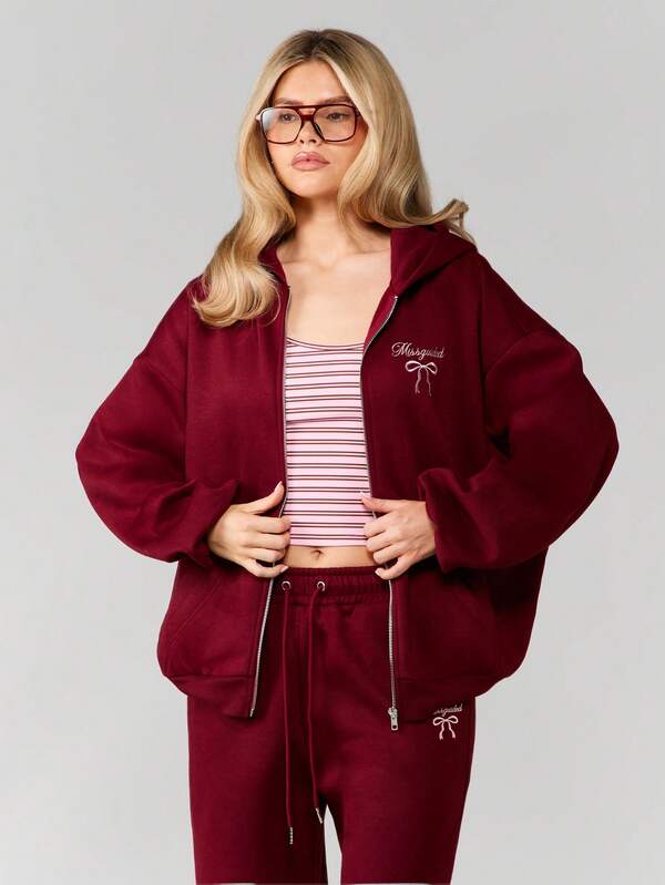 MISSGUIDED Full Zip Hoodie With Drawstring