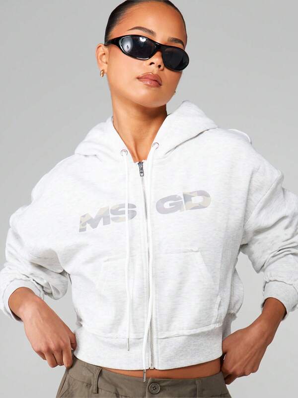 MISSGUIDED Full Zip Hoodie With Drawstring