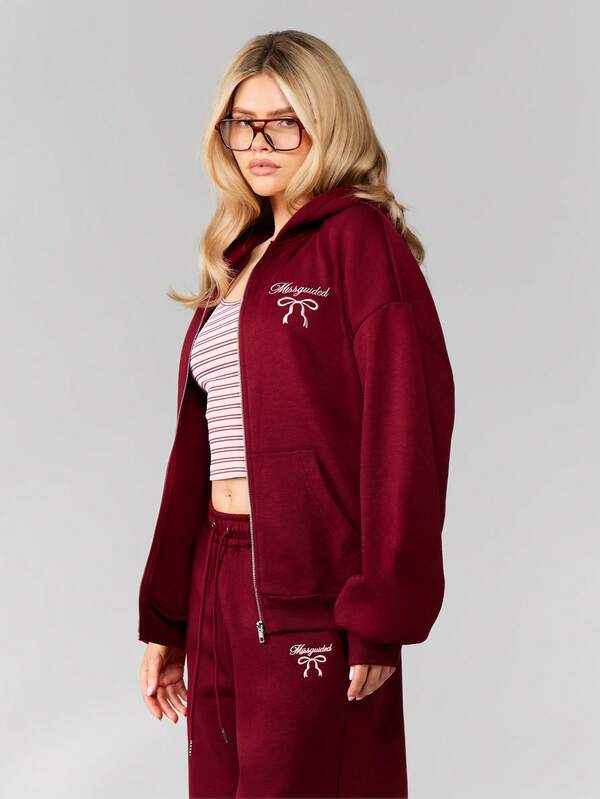MISSGUIDED Full Zip Hoodie With Drawstring
