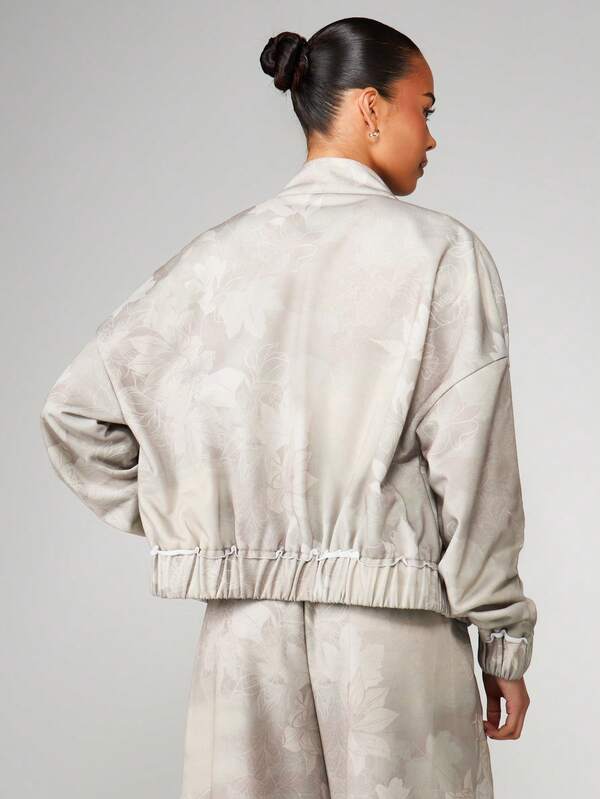 MISSGUIDED Full-Zip Track Jacket With Camo Print