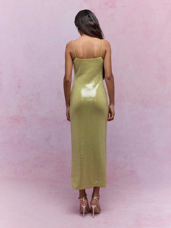 MISSGUIDED Futuristic Stunning Sequin Fitted Maxi Evening Gown