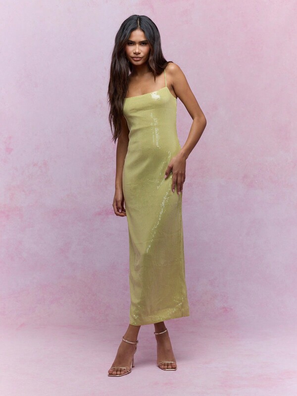 MISSGUIDED Futuristic Stunning Sequin Fitted Maxi Evening Gown