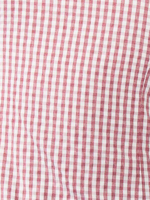MISSGUIDED Gingham Bubble Hem Ruched Mini Dress