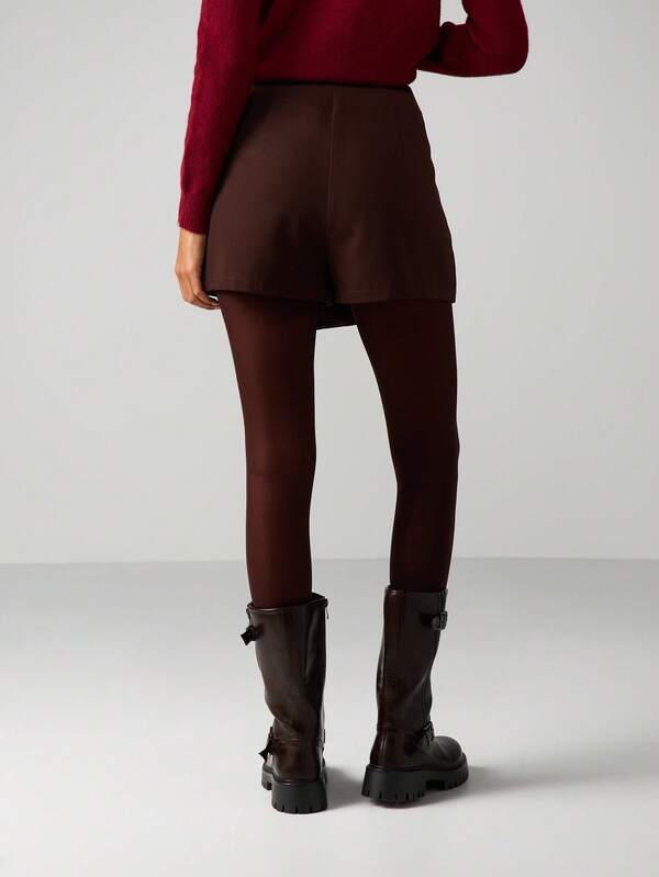 MISSGUIDED Gold Hardware Wrap Front Skort
