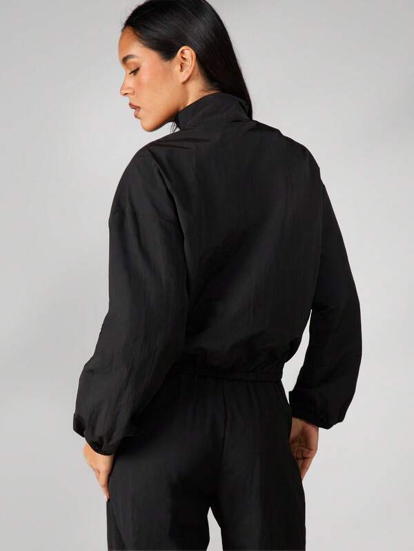MISSGUIDED Half Zip Pullover With Elastic Cuffs