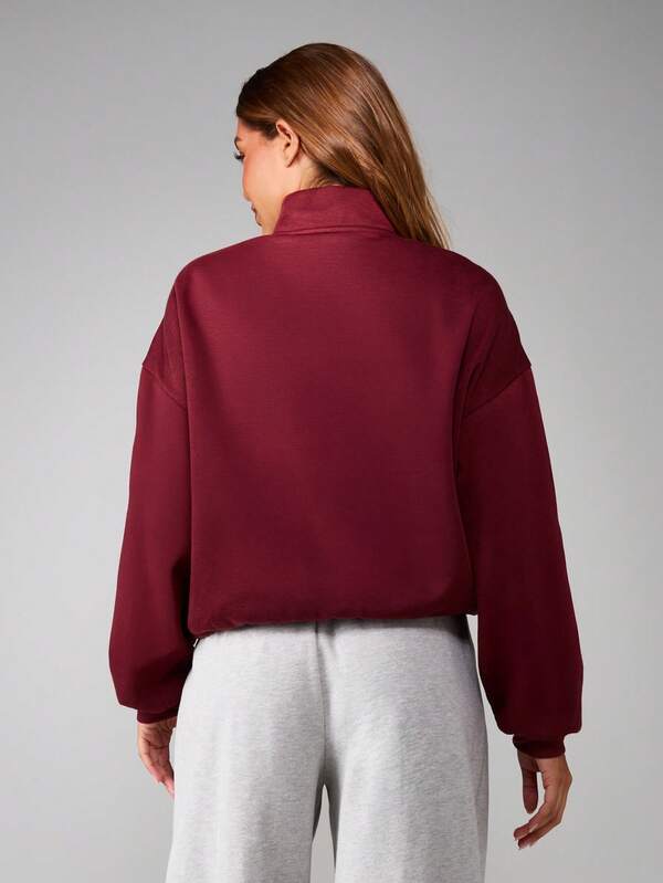 MISSGUIDED Half Zip Sweatshirt With Centre Pocket