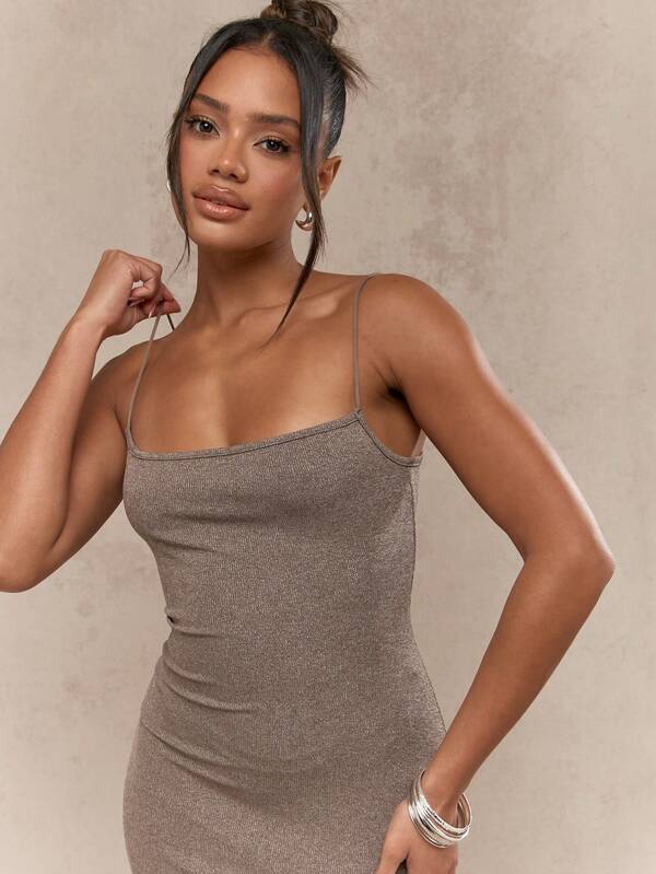 MISSGUIDED Halloween Ribbed Spaghetti Strap Cami Bodycon Maxi Dress