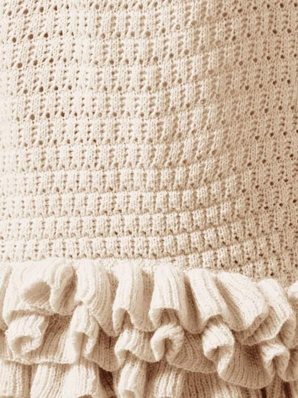 MISSGUIDED Halter Neck Crochet Maxi Dress With Ruffle Hem